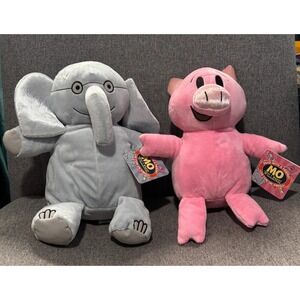 Mo Willems Elephant Piggie Plush Stuffed Animal Toy Set New with Tags